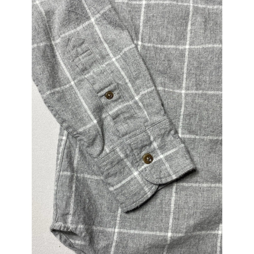 J.Crew Slim Brushed Twill Gray Windowpane Plaid Button Shirt Men's S - Picture 3 of 9